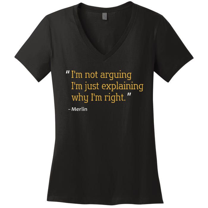 Merlin Gift Quote Funny Birthday Personalized Name Idea Women's V-Neck T-Shirt