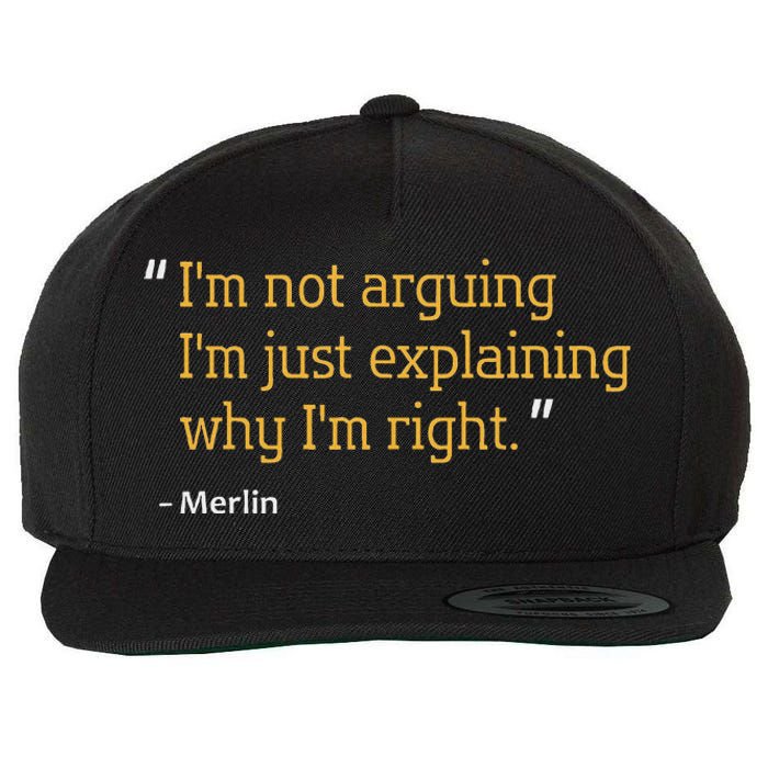 Merlin Gift Quote Funny Birthday Personalized Name Idea Wool Snapback Cap