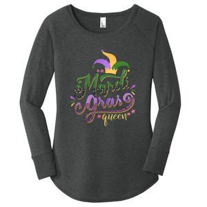 Mardi Gras Queen Gift Purplr Gold Green Gift Women's Perfect Tri Tunic Long Sleeve Shirt