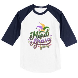 Mardi Gras Queen Gift Purplr Gold Green Gift Baseball Sleeve Shirt