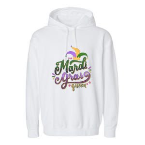 Mardi Gras Queen Gift Purplr Gold Green Gift Garment-Dyed Fleece Hoodie