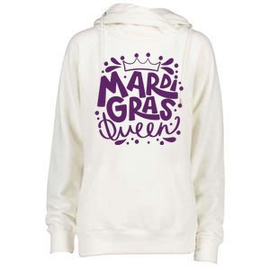 Mardi Gras Queen Celebration Womens Funnel Neck Pullover Hood