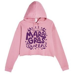 Mardi Gras Queen Celebration Crop Fleece Hoodie