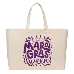 Mardi Gras Queen Celebration Cotton Canvas Jumbo Tote