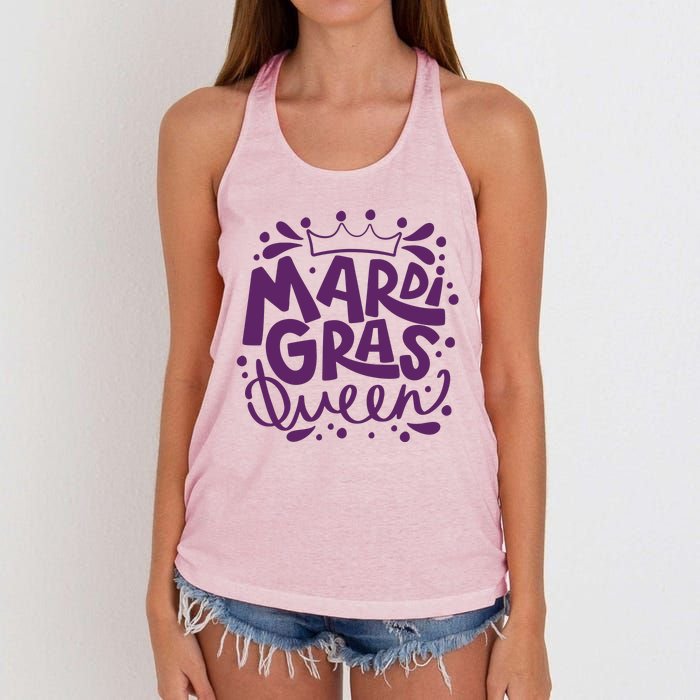 Mardi Gras Queen Celebration Women's Knotted Racerback Tank