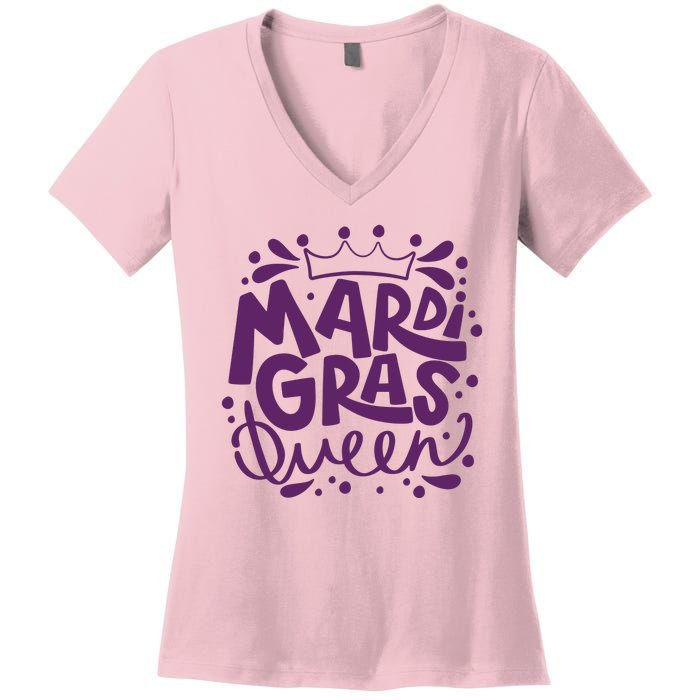 Mardi Gras Queen Celebration Women's V-Neck T-Shirt