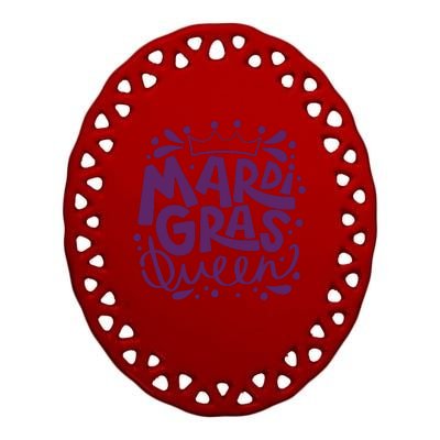 Mardi Gras Queen Celebration Ceramic Oval Ornament