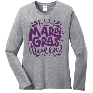 Mardi Gras Queen Celebration Ladies Long Sleeve Shirt