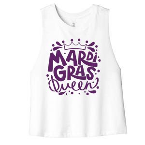 Mardi Gras Queen Celebration Women's Racerback Cropped Tank