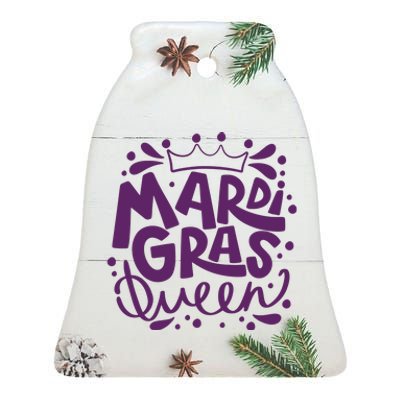 Mardi Gras Queen Celebration Ceramic Bell Ornament