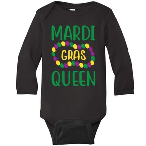 Mardi Gras Queen Baby Long Sleeve Bodysuit