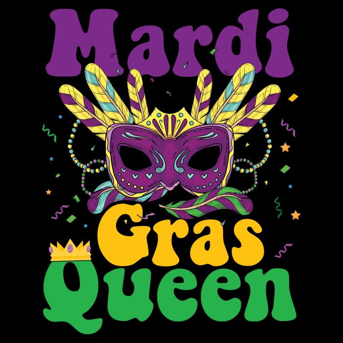 Mardi Gras Queen Funny Costume Mardi Gras Women's V-Neck T-Shirt