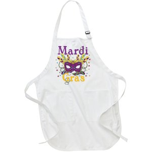 Mardi Gras Queen Mask Costume Full-Length Apron With Pockets