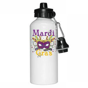 Mardi Gras Queen Mask Costume Aluminum Water Bottle