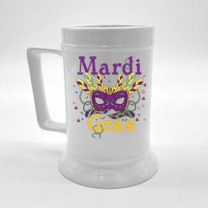 Mardi Gras Queen Mask Costume Beer Stein