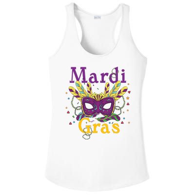 Mardi Gras Queen Mask Costume Ladies PosiCharge Competitor Racerback Tank