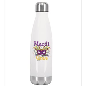 Mardi Gras Queen Mask Costume Stainless Steel Insulated Water Bottle