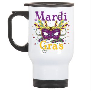 Mardi Gras Queen Mask Costume Stainless Steel Travel Mug