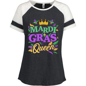 Mardi Gras Queen For New Orleans Carnival Costume Gift Enza Ladies Jersey Colorblock Tee