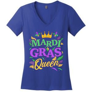 Mardi Gras Queen For New Orleans Carnival Costume Gift Women's V-Neck T-Shirt