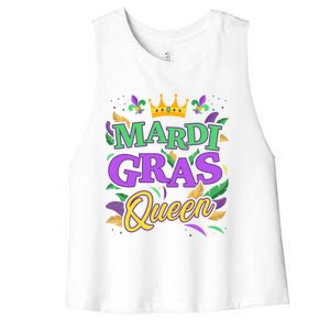 Mardi Gras Queen For New Orleans Carnival Costume Gift Women's Racerback Cropped Tank