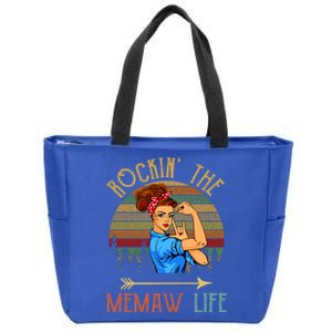 Memaw Gift Rockin' The Memaw Life Christmas Xmas Cool Gift Zip Tote Bag