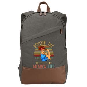 Memaw Gift Rockin' The Memaw Life Christmas Xmas Cool Gift Cotton Canvas Backpack