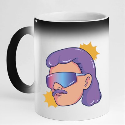 Mullet Guy Retro 11oz Black Color Changing Mug