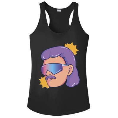Mullet Guy Retro Ladies PosiCharge Competitor Racerback Tank