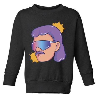 Mullet Guy Retro Toddler Sweatshirt
