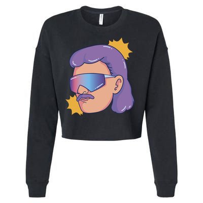 Mullet Guy Retro Cropped Pullover Crew