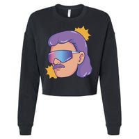 Mullet Guy Retro Cropped Pullover Crew