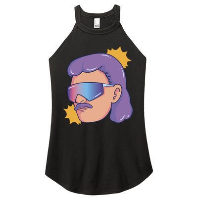 Mullet Guy Retro Women's Perfect Tri Rocker Tank