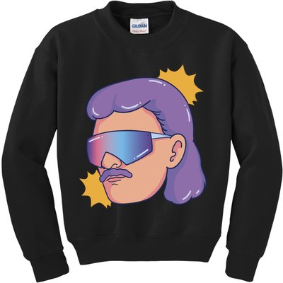 Mullet Guy Retro Kids Sweatshirt