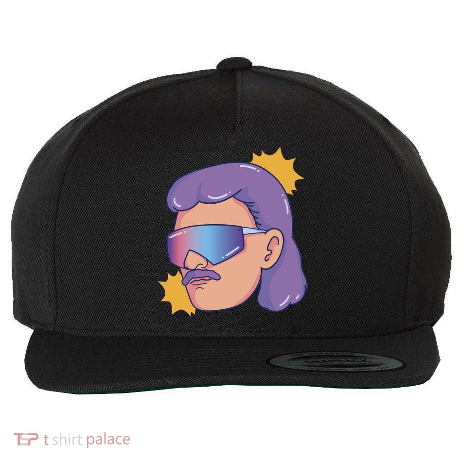 Mullet Guy Retro Wool Snapback Cap