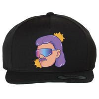 Mullet Guy Retro Wool Snapback Cap