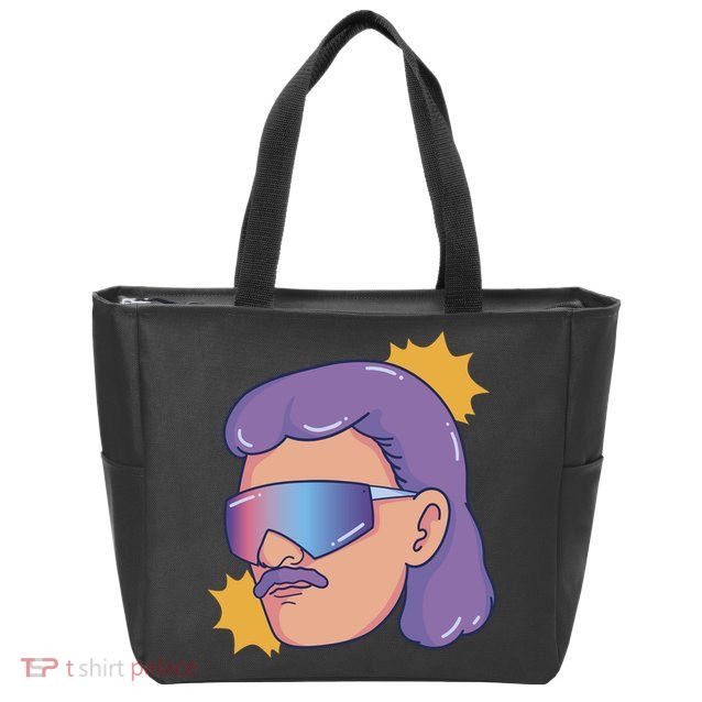 Mullet Guy Retro Zip Tote Bag