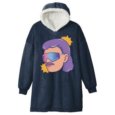 Mullet Guy Retro Hooded Wearable Blanket