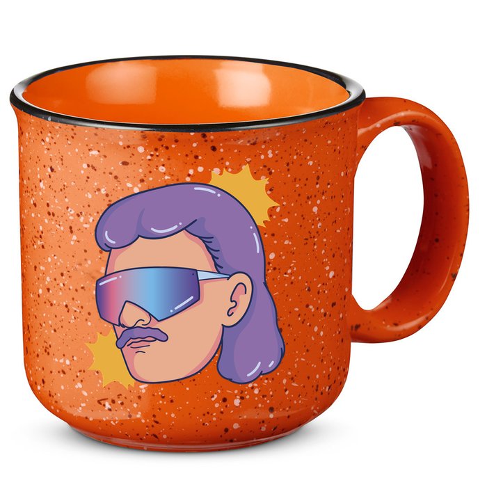Mullet Guy Retro 15oz Campfire Ceramic Mug