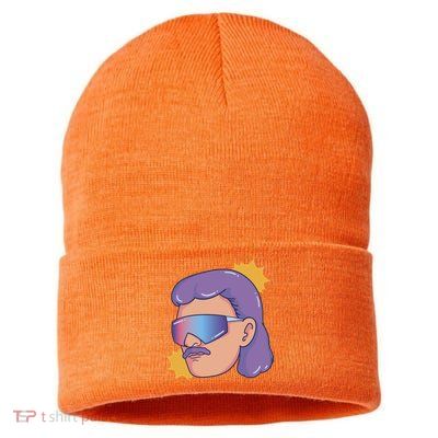 Mullet Guy Retro Sustainable Knit Beanie