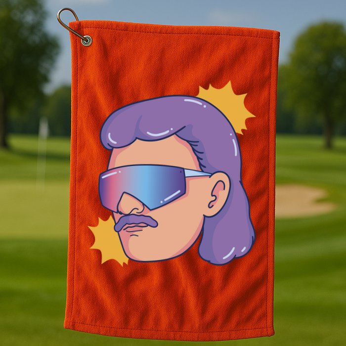 Mullet Guy Retro Golf Towel