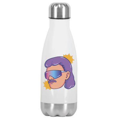 Mullet Guy Retro Stainless Steel Insulated Water Bottle