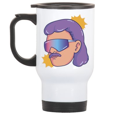 Mullet Guy Retro Stainless Steel Travel Mug