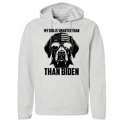 My Golden Retriever Dog Is Smarter Than Your President Biden Performance Fleece Hoodie