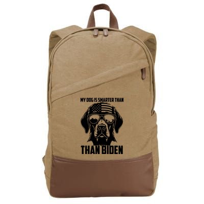 My Golden Retriever Dog Is Smarter Than Your President Biden Cotton Canvas Backpack