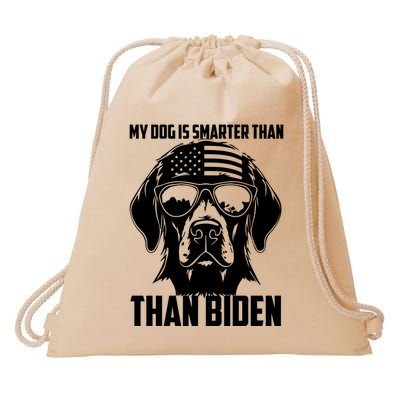 My Golden Retriever Dog Is Smarter Than Your President Biden Drawstring Bag