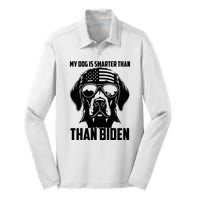 My Golden Retriever Dog Is Smarter Than Your President Biden Silk Touch Performance Long Sleeve Polo