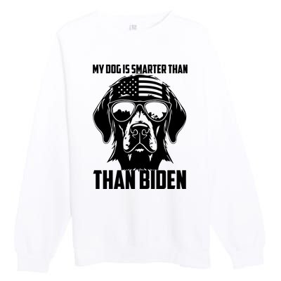 My Golden Retriever Dog Is Smarter Than Your President Biden Premium Crewneck Sweatshirt