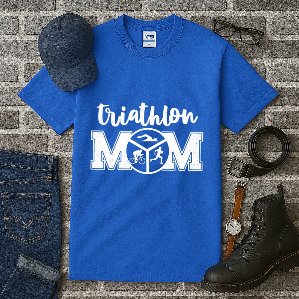 Mom Graphic Run Bike Swim Triathlon Triathlete Sports Cool Gift Tall T-Shirt