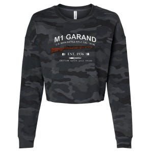 M1 Garand Rifle Gun Wwii Watch Your Thumb Est 1936 Graphic Cropped Pullover Crew